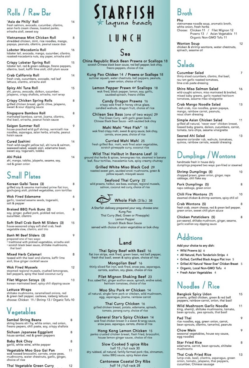 Starfish Laguna Beach Menu - Image 4
